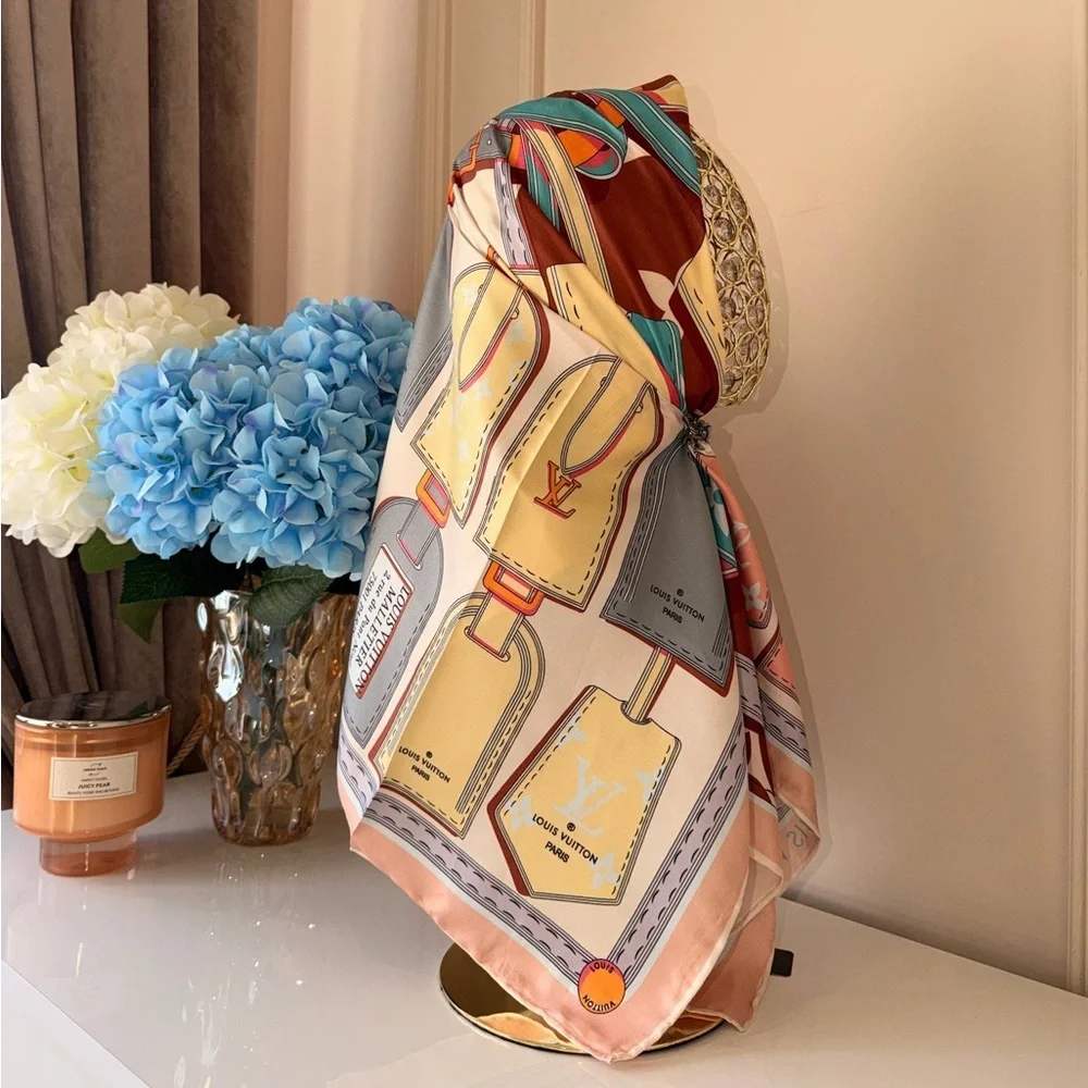 LOUIS VUlTTON square silky scarf 35x35 custom made monogram scarf‼️LAST ONE